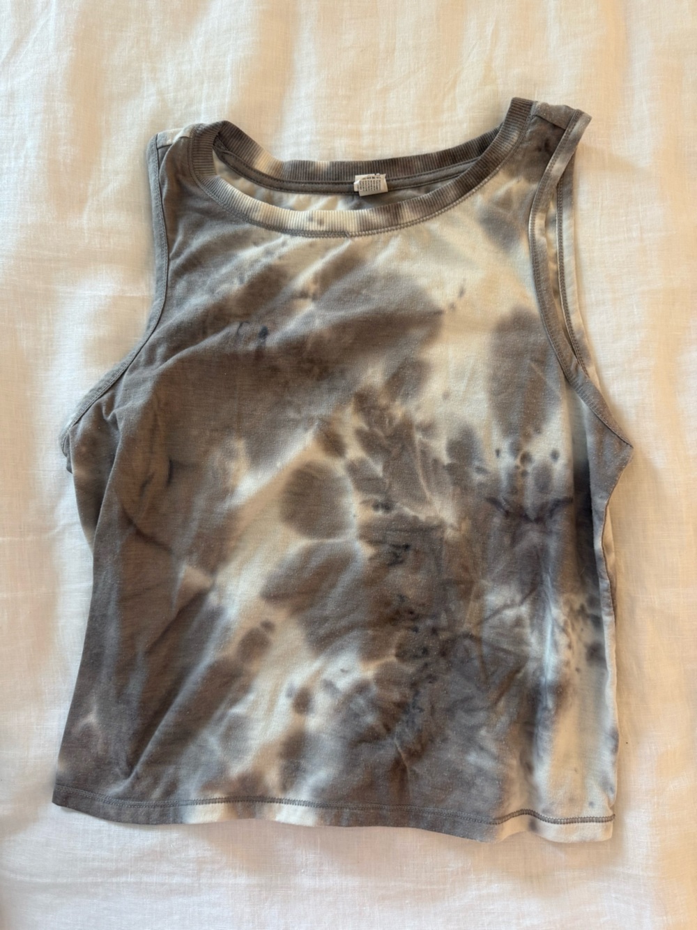 90 Degree By Reflex Women's Tie-Dye Tank Top in Gray and White